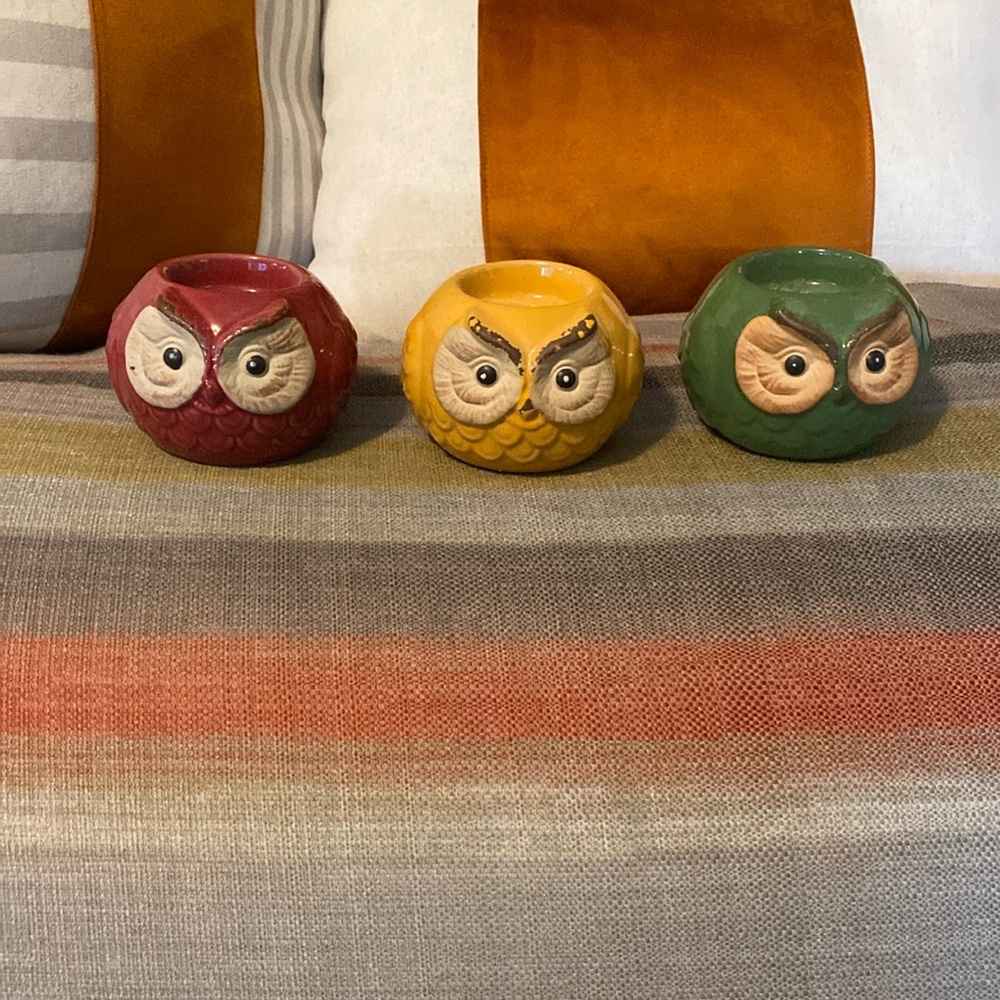 3 Wise Owls “ Tea Light” Holders - NWT